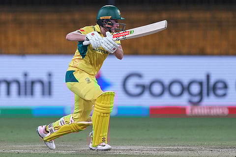 Australia's Beth Mooney plays a shot during the ICC Women's Cricket World Cup match between Australia and South Africa in Indore.