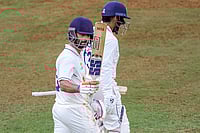Ranji Trophy 2025-26 Round 2, Day 1: Ajinkya Rahane Hits Hundred; Delhi In Command Against HP | Photo: PTI : Mumbai’s Ajinkya Rahane celebrates his century on day one of a Ranji Trophy cricket match between Mumbai and Chhattisgarh, at Sharad Pawar Cricket Academy BKC, in Mumbai.