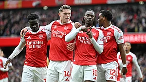 Eberechi Eze celebrates his winner