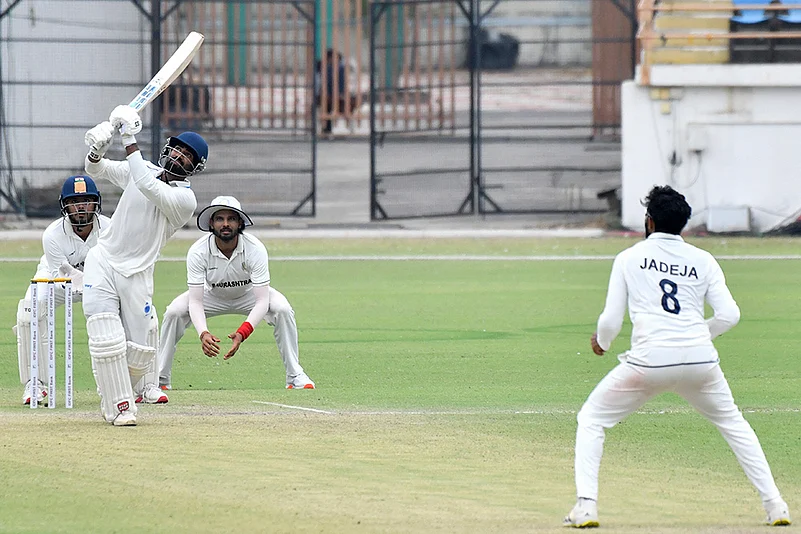 Ranji Trophy Cricket 2025-26 Saurashtra and Madhya Pradesh day 2_Himanshu Mantri