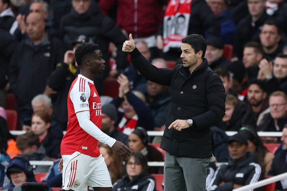 Britain soccer Premier League 2025-26 Arsenal vs Crystal Palace_Mikel Arteta