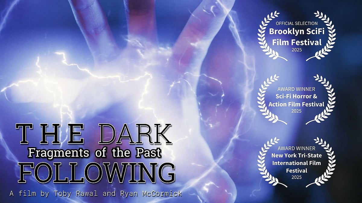 Poster for sci-fi film The Dark Following with multiple 2025 festival awards