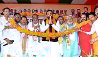 Bihar Elections 2025: SC Votes, Caste Dynamics, Candidate Lists Photo by Santosh Kumar Hindustan Times  : Bihar Deputy Chief Minister Samrat Choudhary with BJP OBC Morcha national president K. Laxman-MP and others being garlanded during thanksgiving programme of Prime Minister Narendra Modi for Caste Census at BJP office on July 5, 2025 in Patna, India.