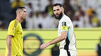 Al-Nassr Vs Al-Ittihad Highlights, King's Cup 2025-26: Ronaldo, NAS Ousted As Benzema, ITT Qualify For QFs X/ittihad_en : Cristiano Ronaldo (left) watches on as Karim Benzema walks by.