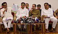 Imago / Hindustan Times :  Maharashtra Navnirman Sena (MNS) Chief Raj Thackeray and Shiv Sena (UBT) party Chief Uddhav Thackeray, along with opposition party leaders, held a press conference at YB Chavan Centre after meeting with the State Election Commission on October 15, 2025 in Mumbai, India. Alleging massive discrepancies in the voters’ lists, the Opposition Maha Vikas Aghadi (MVA) asked the Chief Electoral Officer (CEO) and the State Election Commissioner (SEC) not to go ahead with the local body elections in Maharashtra till irregularities in the voters’ list are rectified. (Photo by Raju Shinde Hindustan Times) Uddhav Thackeray, Raj Thackeray And MVA Leaders Press Conference After Meeting With Election Commission
