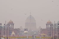 Day In Pics: October 28, 2025 | Photo: PTI/Kamal Kishore : A layer of smog engulfs the Rashtrapati Bhavan after deterioration in the air quality in Delhi-NCR, in New Delhi.