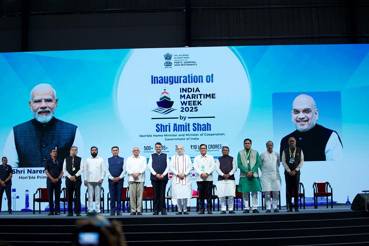 Amit Shah and other dignitaries at India Maritime Week 2025