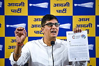 | Photo: PTI : Saurabh Bhardwaj addresses a press conference: Aam Aadmi Party Delhi President Saurabh Bhardwaj speaks during a press conference at the party office, in New Delhi.
