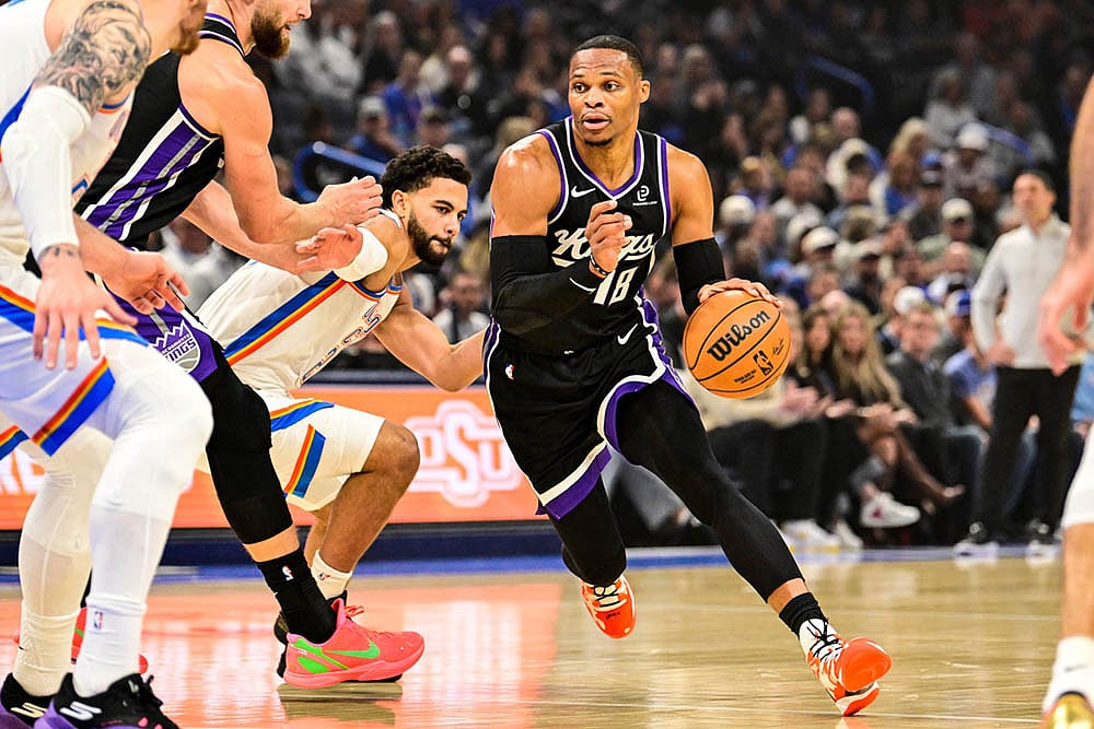 NBA 2025 Oklahoma City Thunder vs Sacramento Kings basketball game_Russell Westbrook