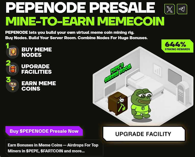 Pepenode presale advertisement