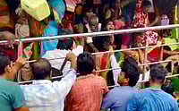 10 Dead In Kasibugga Temple Stampede In Andhra Pradesh’s Srikakulam District Screengrab from PTI videos : People gather at Venkateswara temple, at Kasibugga in Srikakulam district, Andhra Pradesh, Saturday, Nov. 1, 2025.