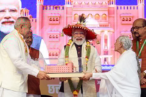 PM at inauguration of the ‘Shanti Shikhar’ of Brahma Kumaris at Nava Raipur, in Chhattisgarh.