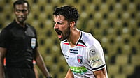 X/@NEUtdFC : FC Goa Vs NorthEast United Highlights, AIFF Super Cup 2025: NEUFC player celebrating his goal.