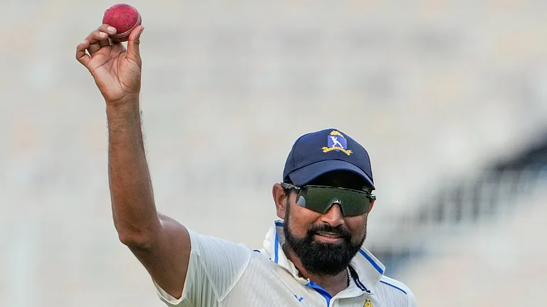 Mohammed Shami had an eight-wicket match haul for Bengal against Gujarat in Ranji Trophy 2025-26, round two. - PTI