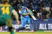 Richa Ghosh Factfile: All About India's Wicket-Keeper Who Smashed 24-Ball 34 In World Cup Final | Photo: AP/Rafiq Maqbool : India's Richa Ghosh plays a shot during the ICC Women's Cricket World Cup final match between India and South Africa in Navi Mumbai.
