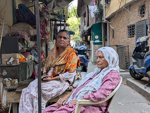 Pappi Kaur and her mother in Delhi’s Tilak Vihar. 