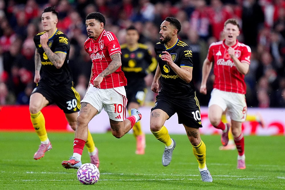 English Premier League 2025-26 Nottingham Forest vs Manchester United Soccer photos_Matheus Cunha