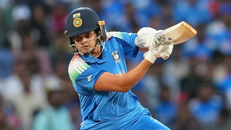Shafali Verma plays a shot during the ICC Women's Cricket World Cup final between India and South Africa in Navi Mumbai. - AP photo