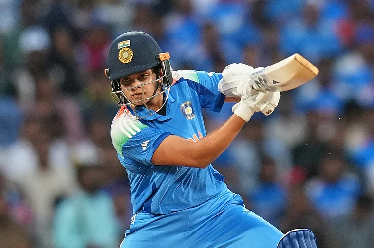 Shafali Verma plays a shot during the ICC Women's Cricket World Cup final between India and South Africa in Navi Mumbai. - AP photo
