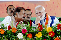 Bihar BJP Chief Dilip Jaiswal Says NDA Will Get Thumping Majority | Photo: @NarendraModi/YT via PTI : Prime Minister Narendra Modi with Bihar BJP President Dilip Jaiswal during a public meeting ahead of the state Assembly elections, in Arrah, Bihar.