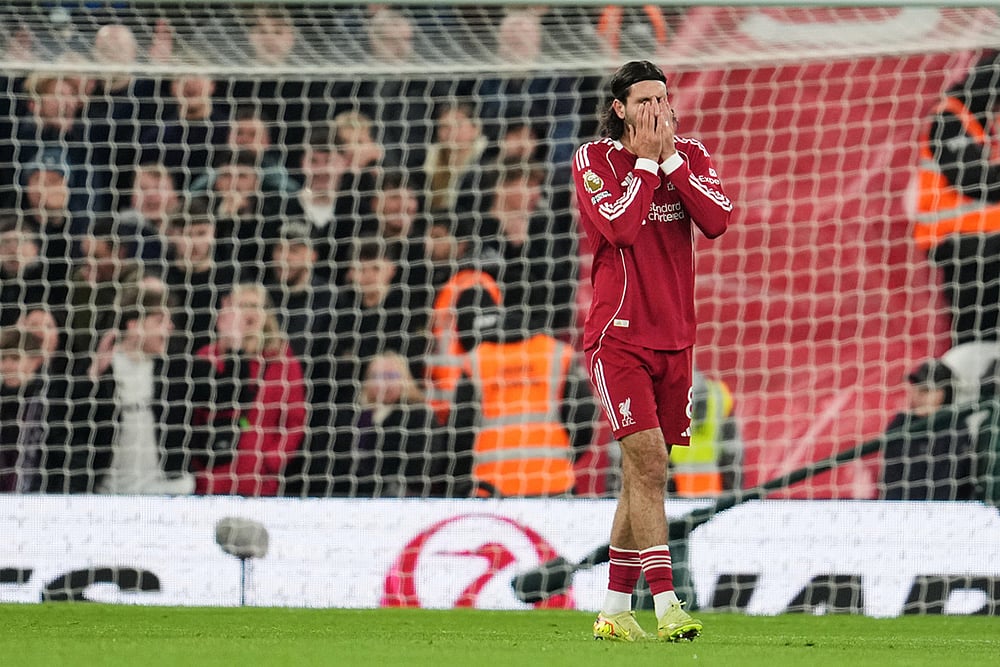 English Premier League Soccer 2025-26 Liverpool vs Aston Villa match photos_Dominik Szoboszlai