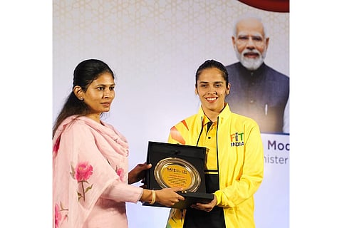 Union Minister of State for Youth Affairs & Sports Smt. Raksha Nikhil Khadse and 2012 London Olympics medallist Saina Nehwal