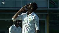 Ranji Trophy 2025-26 Live Streaming, Round Three Day 3: When, Where To Watch India's Premier Domestic Cricket Tournament X/ BCCIDomestic : Nachiket Bhute celebrates after a brilliant spell of 5/65 for Vidarbha