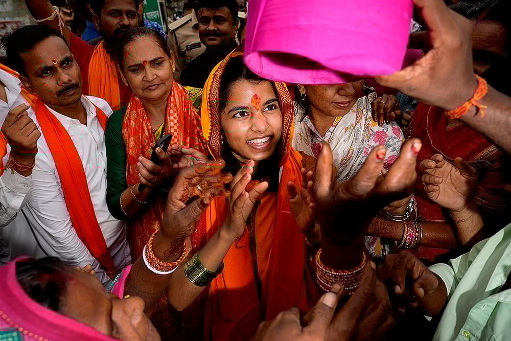 Bihar assembly polls BJP candidate Maithili during campaign