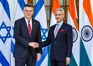 PTI : External Affairs Minister S Jaishankar with Israel's Foreign Affairs Minister Gideon Sa'ar during a meeting, in New Delhi.
