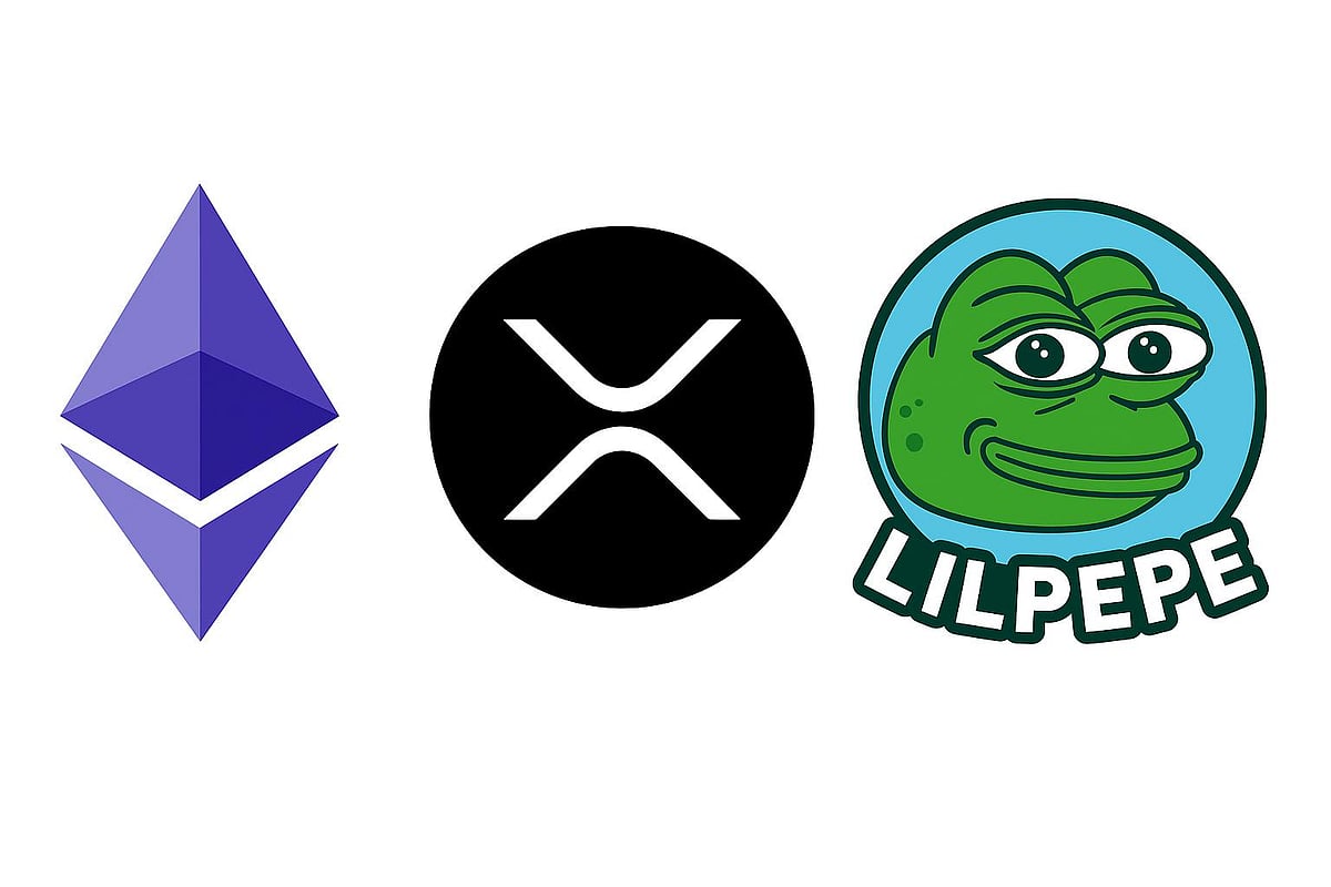 Ethereum, Ripple, and Little Pepe logos