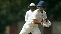 PTI : Yashwardhan Dalal bats during the third day of the Ranji Trophy match between Gujarat and Haryana at Gujarat Cricket Association Ground in Ahmedabad.