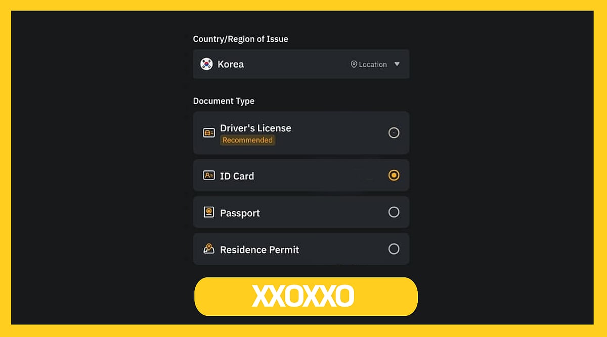 신원인증 시작 및 국적 선택