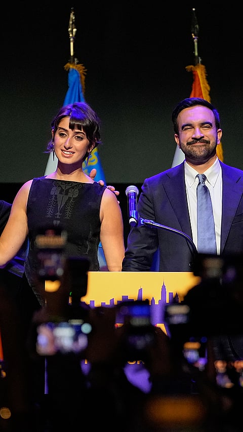 Mayor-elect Zohran Mamdani with his wife Rama Duwaji