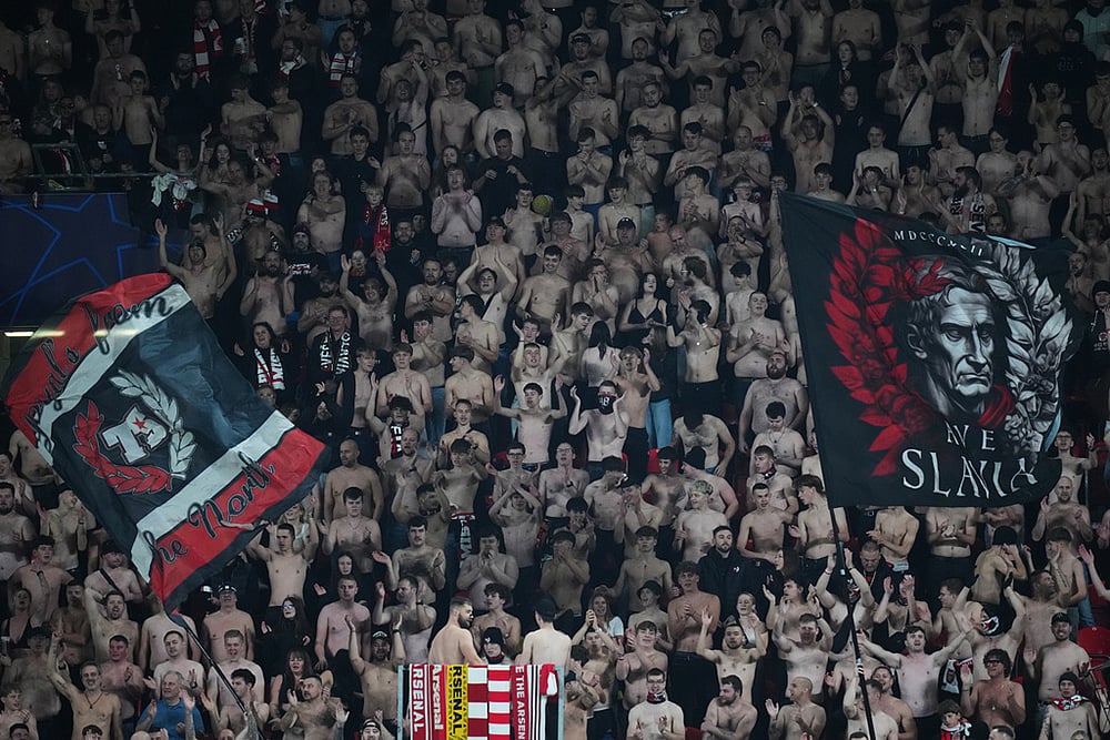 UEFA champions League 2025-26 soccer Slavia Prague vs Arsenal_Slavia Prague fans