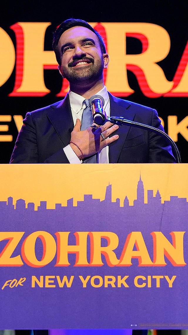 Zohran Mamdani speaks during a victory speech at a mayoral election night watch party in New York.  - | Photo: AP/Yuki Iwamura