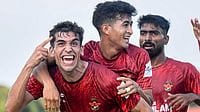 | Photo: X/GokulamKeralaFC : Gokulam Kerala's Albert Torras celebrates after scoring against Mohammedan SC in the AIFF Super Cup 2025 match at GMC Athletic Stadium, Bambolim, on November 5, 2025.