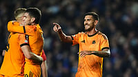 Rangers Vs Roma Highlights, UEFA Europa League 2025-26: Giallorossi Cruise To 2-0 Win At Ibrox (Andrew Milligan/PA via AP) : Roma's Lorenzo Pellegrini celebrates scoring during the Europa League soccer match between Rangers and Roma in Glasgow, Scotland, Thursday Nov. 6, 2025.