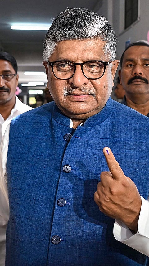 Bihar Elections: Ravi Shankar Prasad casts vote in Patna