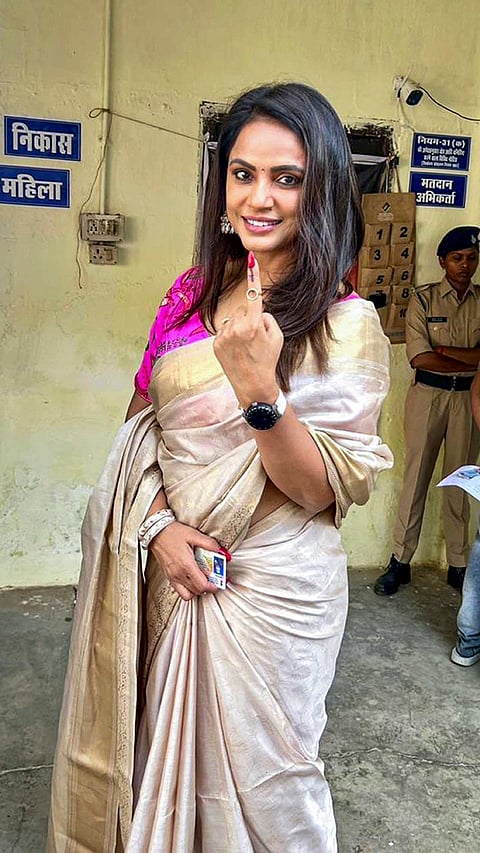 Bihar Elections: Neetu Chandra casts vote