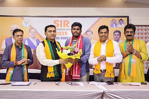 Goa Chief Minister Pramod Sawant during BJP’s Special Intensive Revision (SIR) 2025 Training Workshop, in Panaji, Goa. 