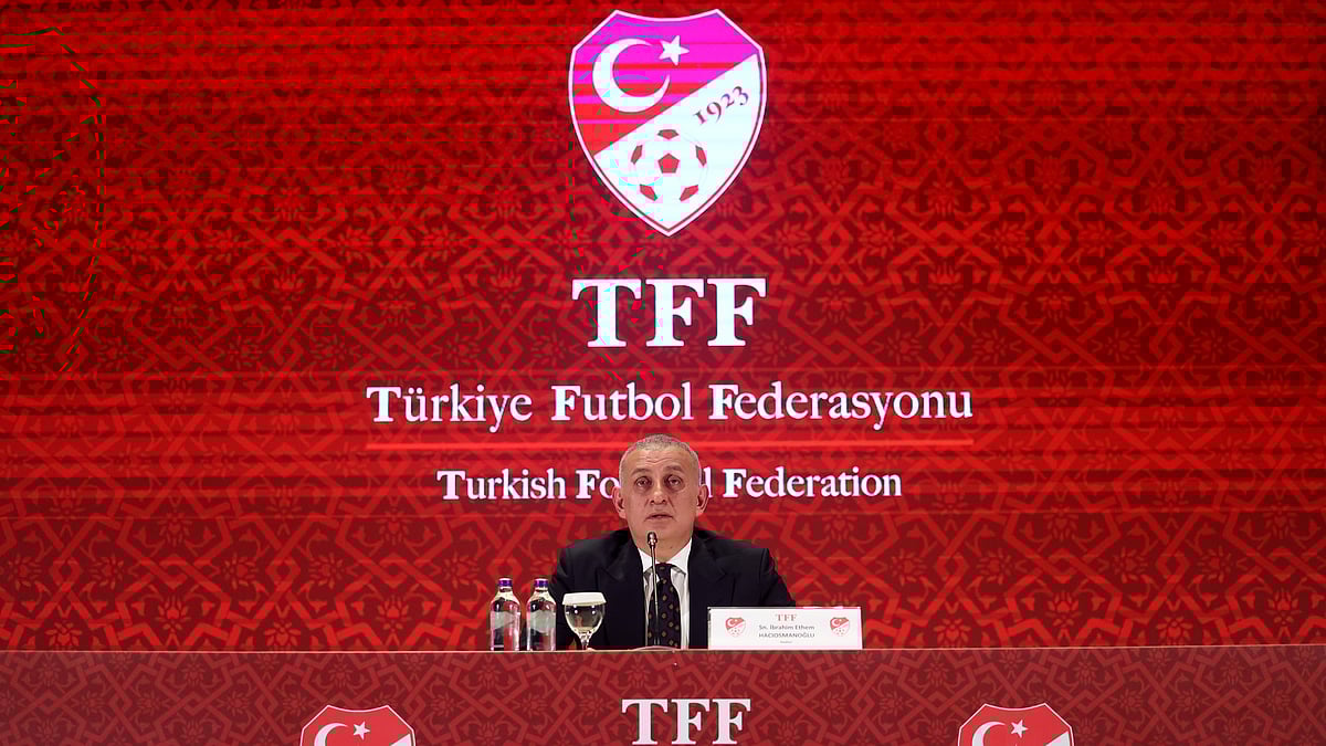 Turkish Football Federation president Ibrahim Haciosmanoglu talks during a news conference, in Istanbul, Turkey, Monday, Oct. 27, 2025. - | Photo: Dia Photo/Samet Yalcin via AP