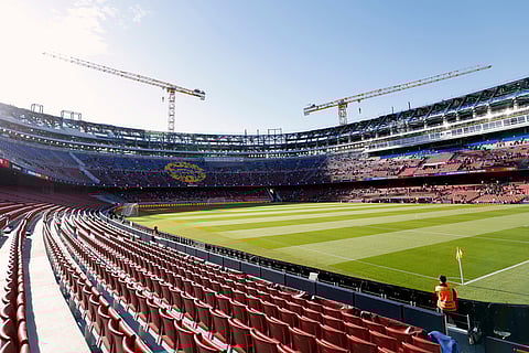 A general view of the Camp Nou stadium in Barcelona, Spain ahead of the team's first training session at the venue after its renovation. 