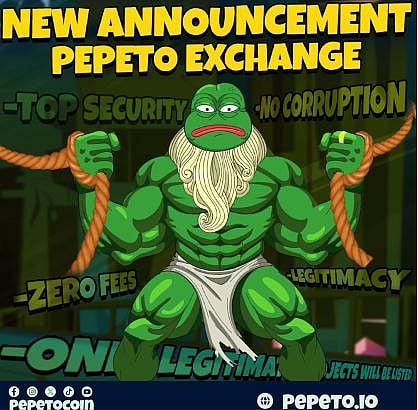 Muscular Pepe promoting Pepeto Exchange