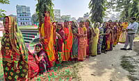 PTI : Vaishali: Women voters wait in a queue to cast votes at a polling station during the first phase of the Bihar Assembly elections, at Hajipur in Vaishali, Thursday, Nov. 6, 2025.