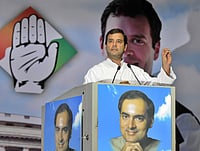 IMAGO / Newscom World : Rahul Gandhi, a fourth-generation politician, on stage addressing a crowd