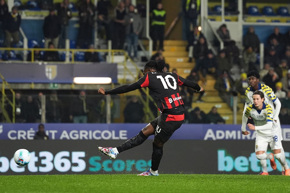Italy soccer Serie A 2025-26 Parma Vs AC Milan-Rafael Leao