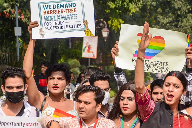 People from the LGBTQ+ community take part in the Kanpur Queer Pride Parade 2025. - | Photo: PTI