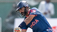 India Vs Sri Lanka, Hong Kong Sixes 2025: IND's Campaign Ends With 48-Run Loss | Photo: Instagram/vany.club : India's Dinesh Karthik in action against Sri Lanka in Hong Kong Sixes 2025 on November 9, 2025.
