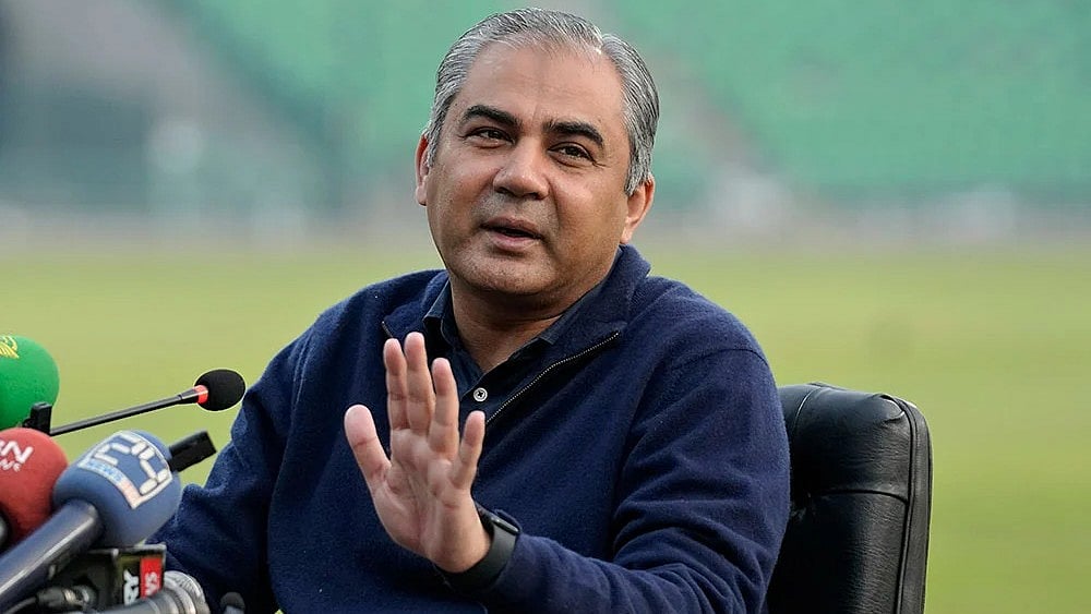 Chairman of Pakistan Cricket Board, Mohsin Naqvi - | Photo: AP/K.M. Chaudary