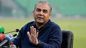 | Photo: AP/K.M. Chaudary : Chairman of Pakistan Cricket Board, Mohsin Naqvi